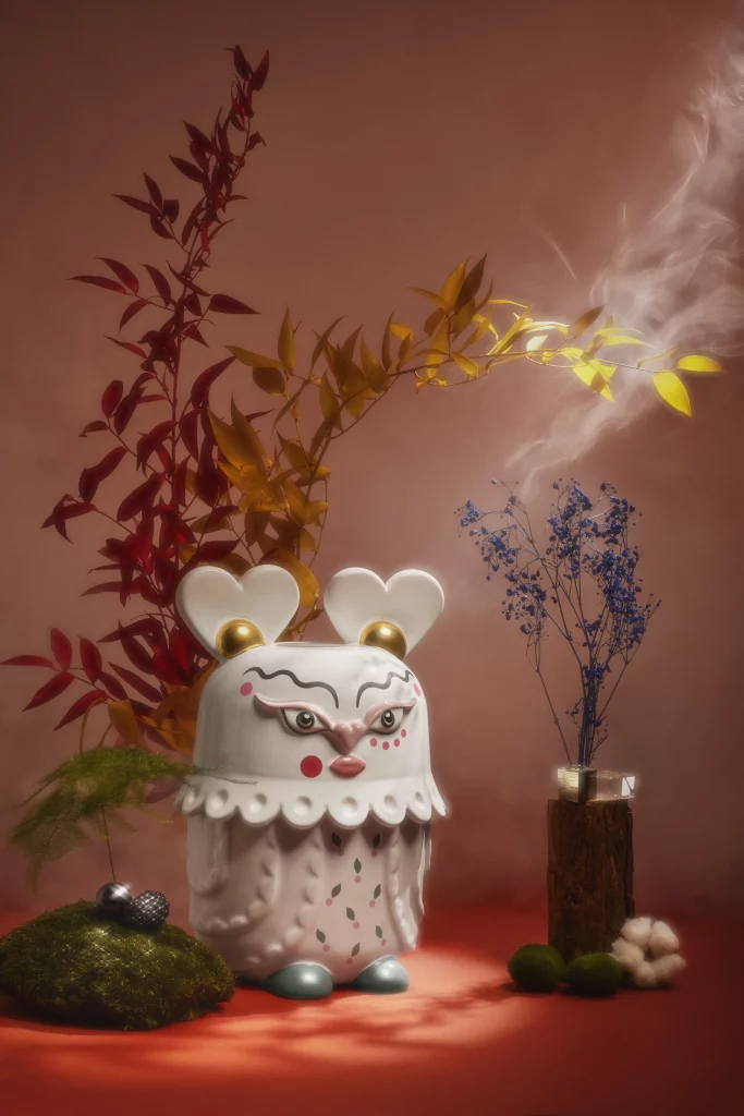 figura de porcelana con ambiente fotográfico mágico