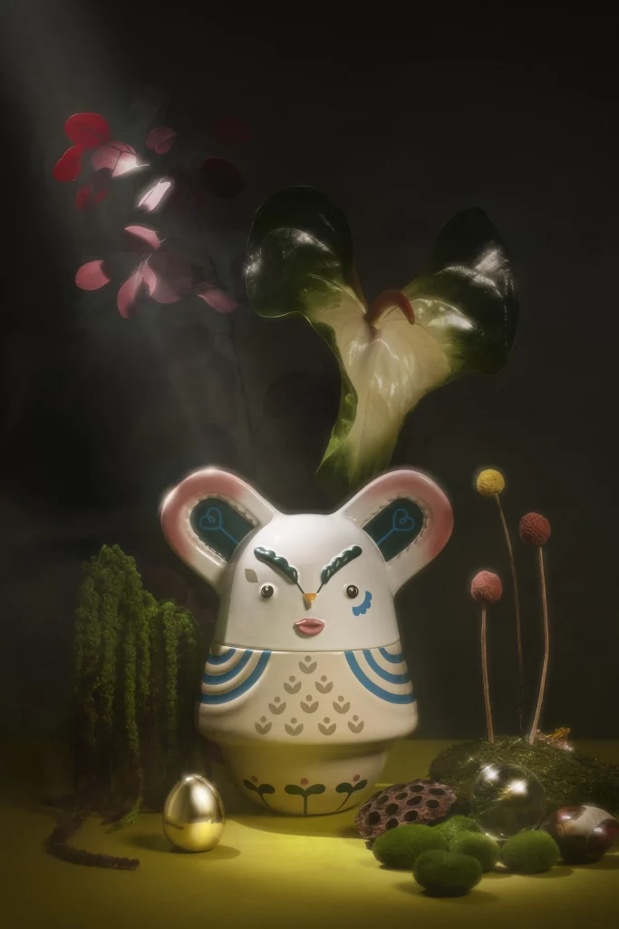 figura de porcelana con ambiente fotográfico mágico