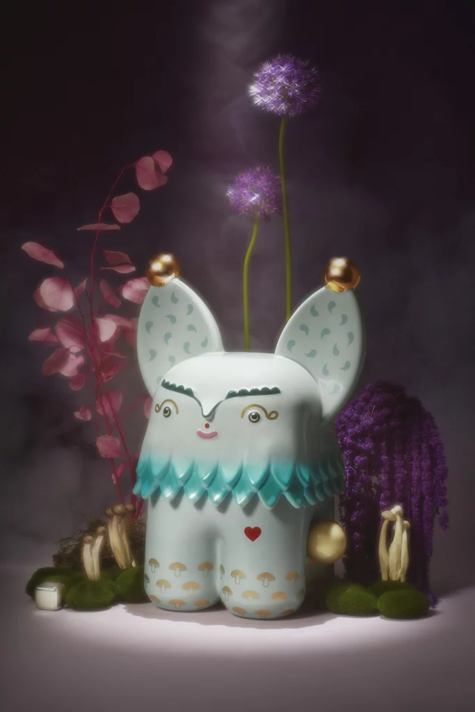 figura de porcelana con ambiente fotográfico mágico